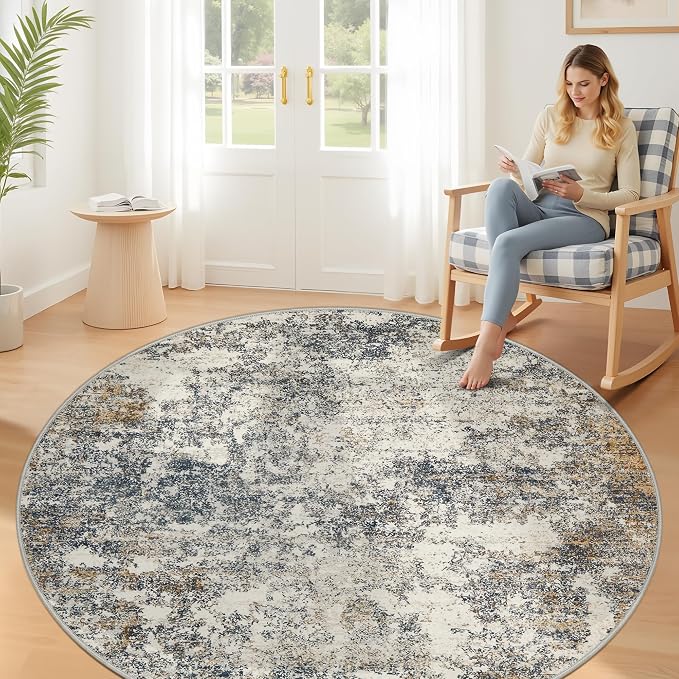 8ft Washable Round Rug - Image 3