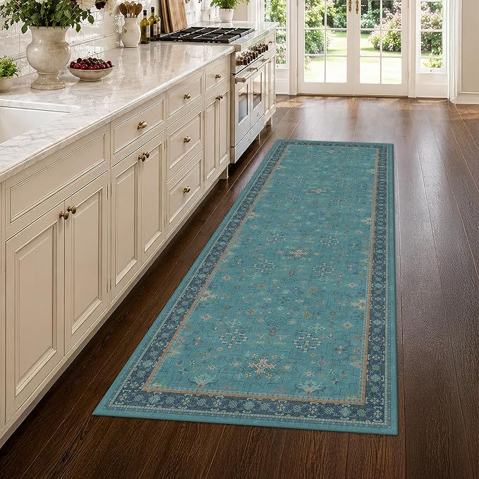 Washable 3x8 Throw Rug for Hallway by HazoHaus