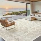 Soalmost 9x12 Area Rugs for Living Room, Non Slip Machine Washable Vintage Rugs - Image 2