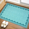 GarveeHome Scalloped Teal Door Mat Indoor Rugs by GarveeHome