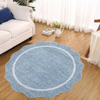GarveeHome Scalloped Round Washable Rug, Soft Modern Round Rugs 5ft Circle - Image 6