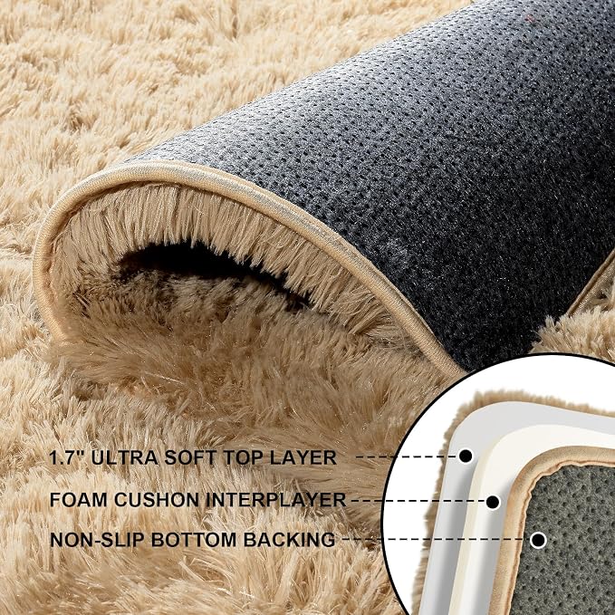 6x9 Area Rugs for Living Room, Large Fluffy Rugs for Bedroom, Fuzzy Shag Soft - Image 4