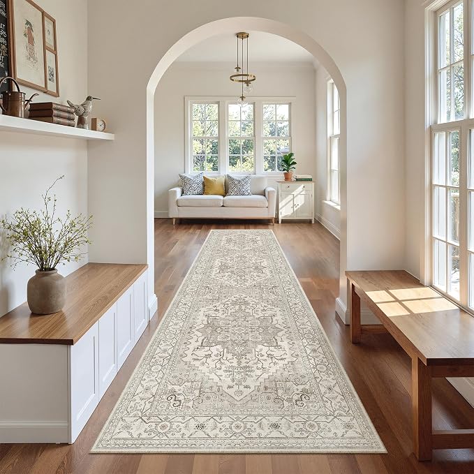 Madane Hallway Runner Rug 2'6''x10' Kitchen Runner, Non Slip Vintage Runners by Madane