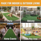 Ottomanson Artificial Grass Rug Lite 94" x 9' | Large Fake Grass Carpet - Image 4