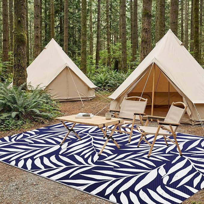 Smiry Outdoor Rug 5x8 ft, Waterproof Reversible Plastic Straw Rugs, Outdoor - Image 7