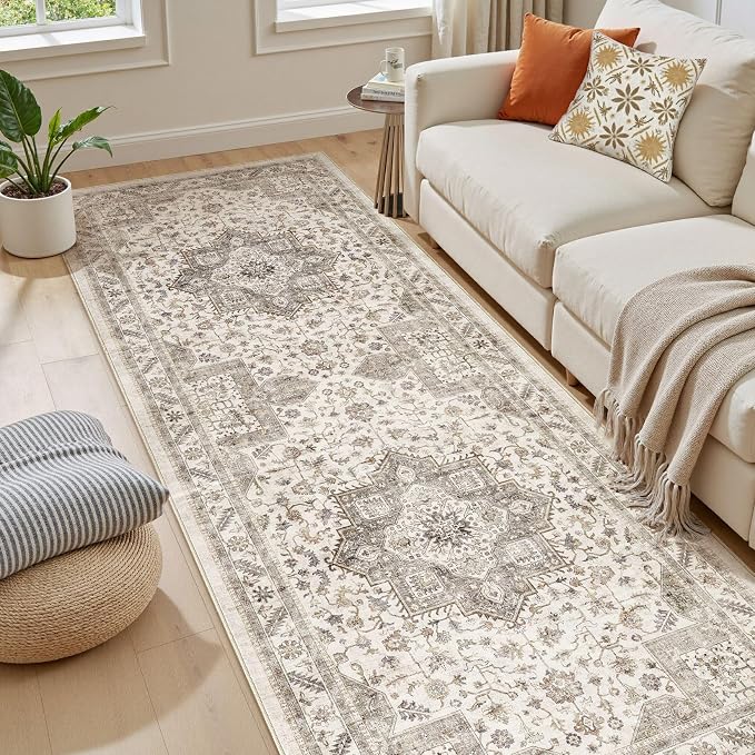 Vintage Hallway Runner Rug 3x8: Large Soft Washable Entryway - Image 6
