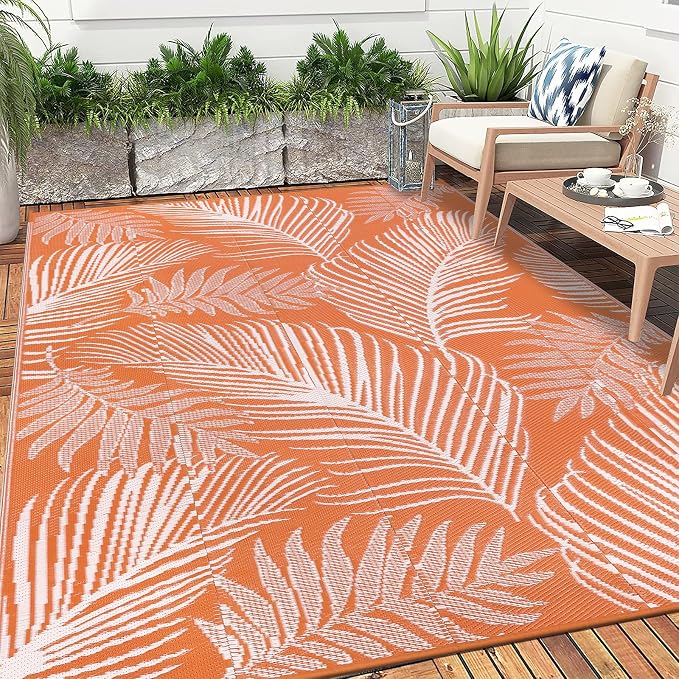 Pauwer Waterproof Outdoor Rug 8x10, Reversible Plastic Straw Patio Camping Rug - Image 7