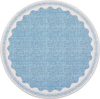 GarveeHome Scalloped Blue 6ft Round Rug Washable Non-Slip Soft Ultra-Thin Small - Image 4