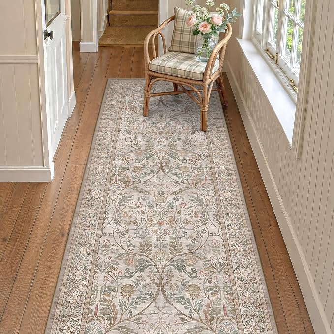 Vintage Moss Green 2‘6“x8’ Kitchen Runner Rug Non Slip - Image 3