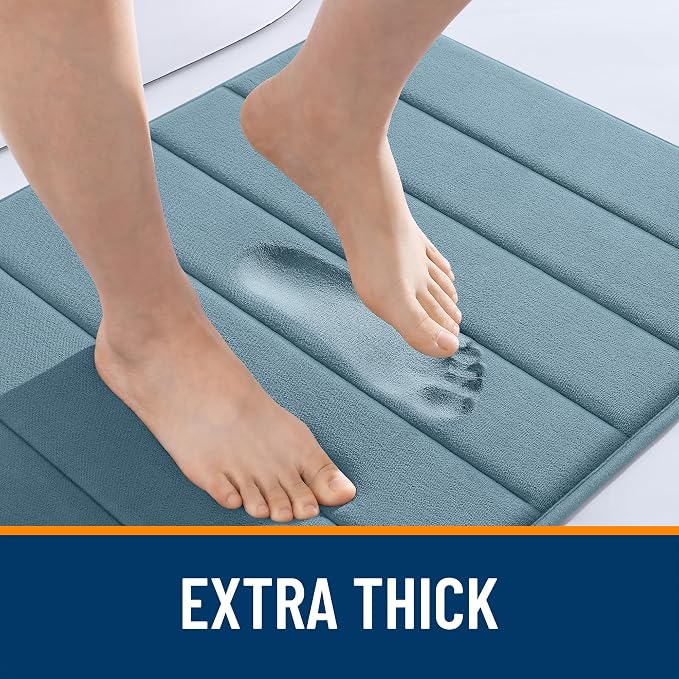 OLANLY Memory Foam Bath Mat 40x32, Super Soft Absorbent Bathroom Rugs, Quick Dry - Image 6
