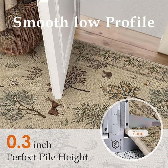 HUGEAR 3x5 Jute Outdoor Indoor Rug Washable Linen Textured Weave High Traffic - Image 7