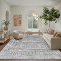 Latte&Fog Grey Area Rugs 8x10 for Bedroom, Washeble Vintage Rugs for Living Room by LatteFog