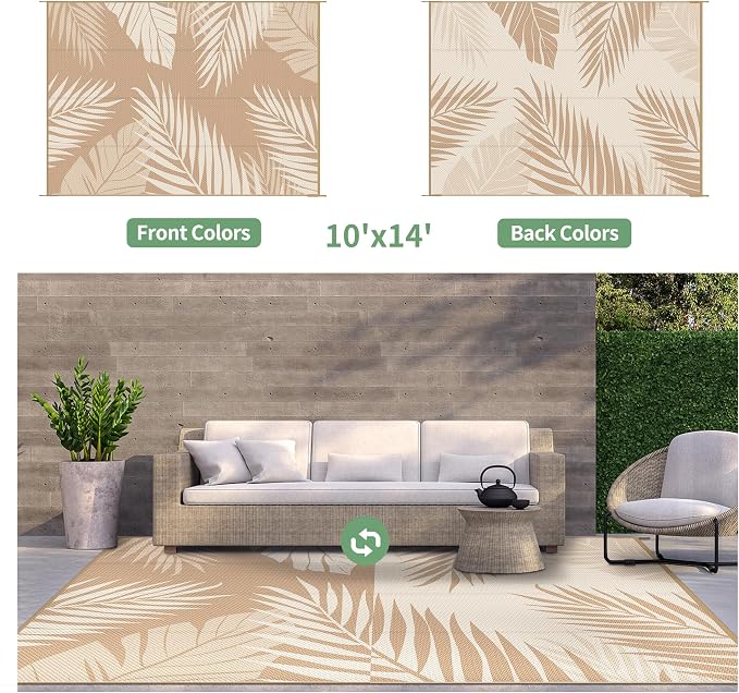 GENIMO Outdoor Rug 10' x 14' Waterproof - Image 2