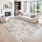 Washable 8x10 Area Rug – Modern Neutral Abstract Soft Non-Slip Stain-Resistant by ZHXXUJ