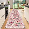 DUKINO Runner Rug for Hallway, 2.6x10 Washable Floral Long Kitchen Rug by DUKINO