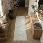 Neutral Kitchen Rug Set of 3 Washable Grey Floral Kitchen Mats - Image 3