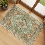 RELEANY Area Rugs Small 2'x3' Washable Non-Slip, Floral Vintage Distress by RELEANY