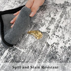 Abstract 14ft Long Runner Rug: Non-Slip Washable Rug Runner Low-Pile Soft - Image 6