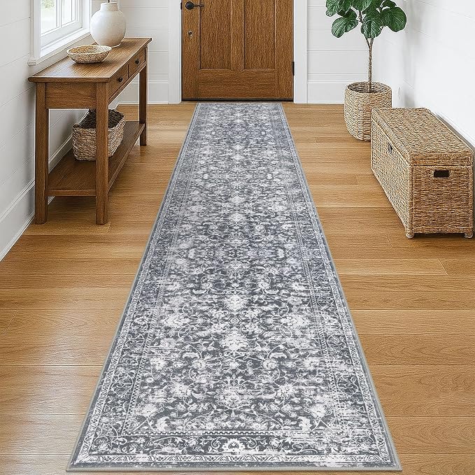 KILOCOCO Runner for Hallway 2x10 Runner Rug Printed Vintage Floral Washable Rug by Kilococo