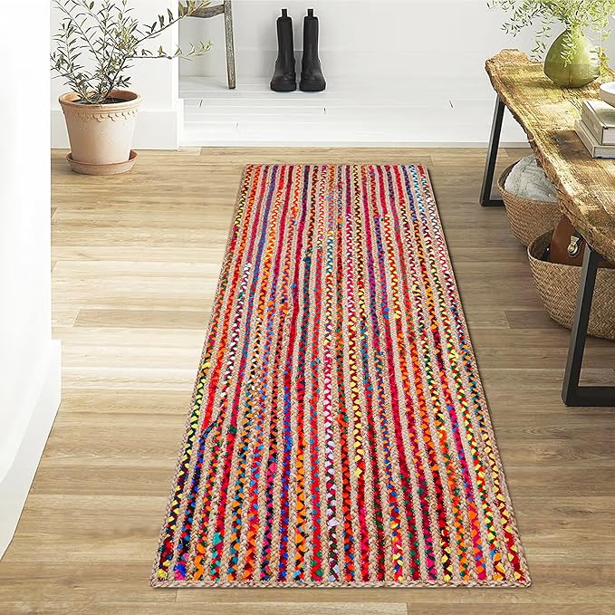 Hausattire Bohemian Braided Runner Rug 2'x6' - Image 4