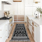 IOHOUZE Kitchen Hallway Runner Rug -2'x6' Boho Black White Entryway Runner Rugs - Image 2