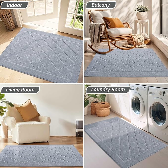 BEQHAUSE Dirt Trapper Door Mat 32" x 48", Doormat Non-Slip Entryway Rugs - Image 8