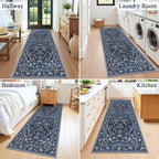 HEBE Washable Hallway Runner Rug 2'x 6' Non Slip Kitchen Rugs Runner, Low Pile - Image 7