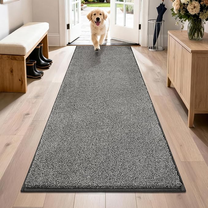PURRUGS Dirt Trapping Door Mat 31.5" x 70", Non-Slip Machine Washable Entryway by PURRUGS