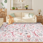 DUKINO 5x7 Rug, Washable Animal Living Room Rug - Image 3