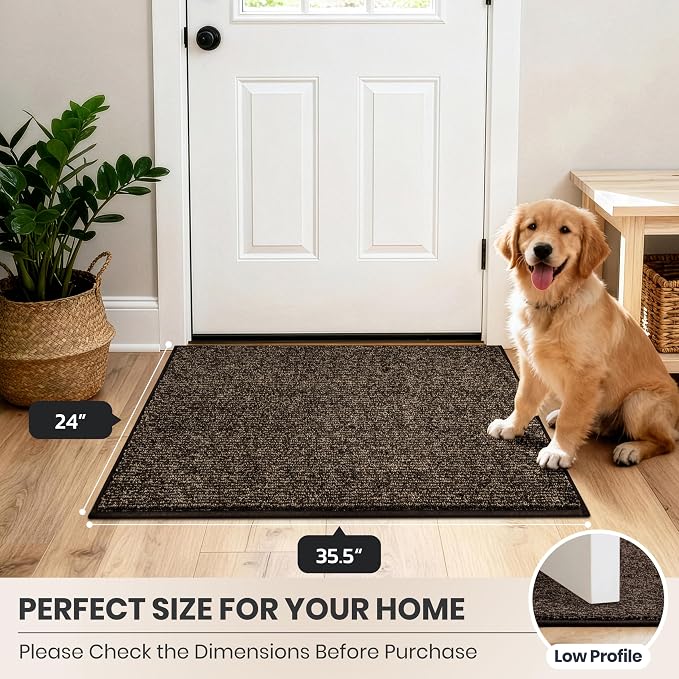 PURRUGS Dirt Trapping Door Mat 24" x 35.5", Non-Slip Machine Washable Entry Rug - Image 8