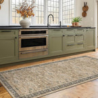 Natural Sage Taupe 2x6 Entryway Runner Rug, Kitchen Floor Mat - Image 3