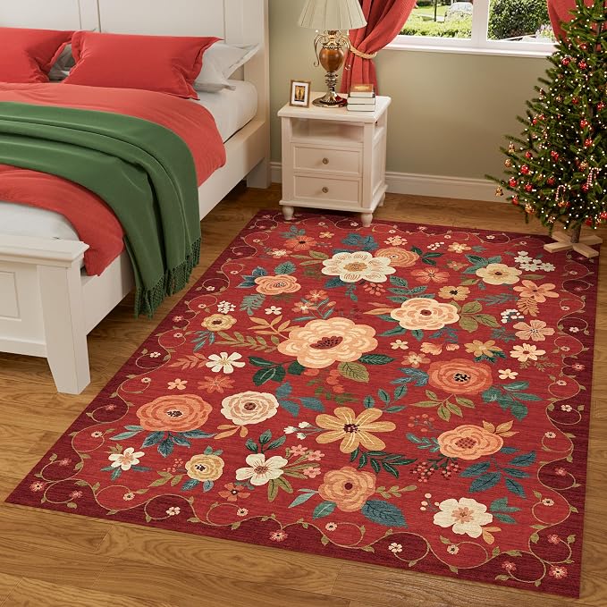 DUKINO 6x9 Area Rug, Floral Rugs - Image 6