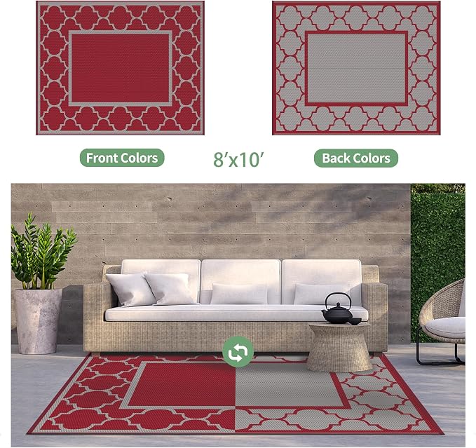 GENIMO 8' x 10' Outdoor Rug Waterproof - Image 5
