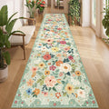 DUKINO 3x12 Washable Runner Rug, Non Slip Soft Floral Hallway Runner Rug by DUKINO