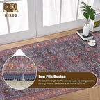 Washable Area Rug 2'6'' x 8' Vintage Traditional Persian Mat - Image 5