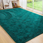 BENRON Teal Green Fluffy Rugs for Living Room Bedroom 4x6, Soft Plush Fuzzy by BENRON
