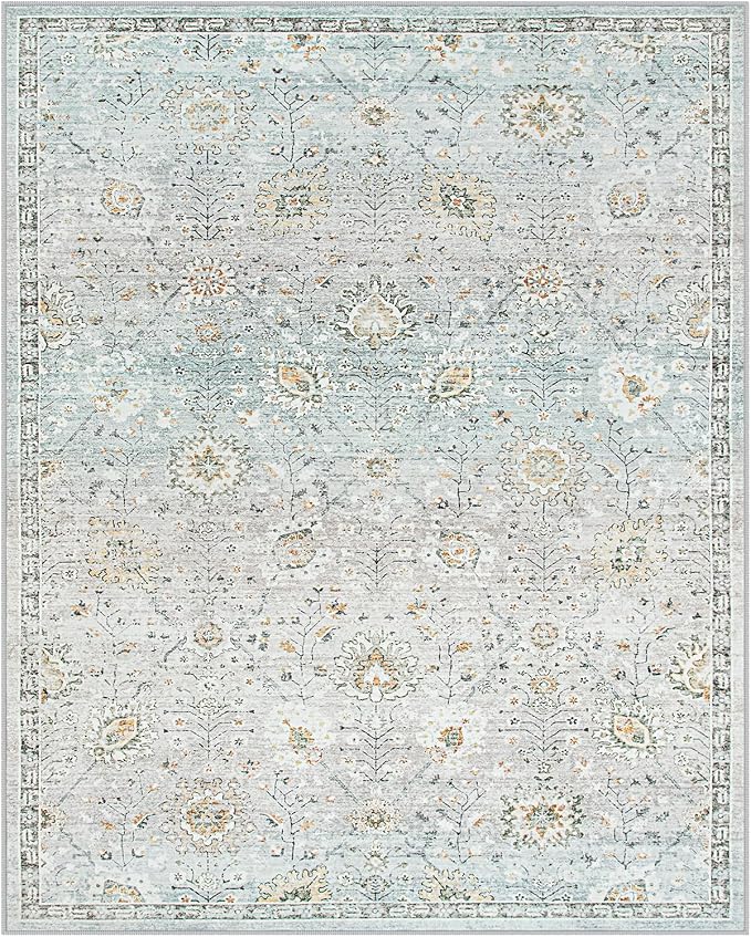 Lahome Flavie Boho Light Blue Area Rug 8x10 - Image 9