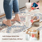 Boho Kitchen Mats for Floor 2 Piece Set Anti Fatigue Cushioned PVC Kitchen Rugs - Image 3