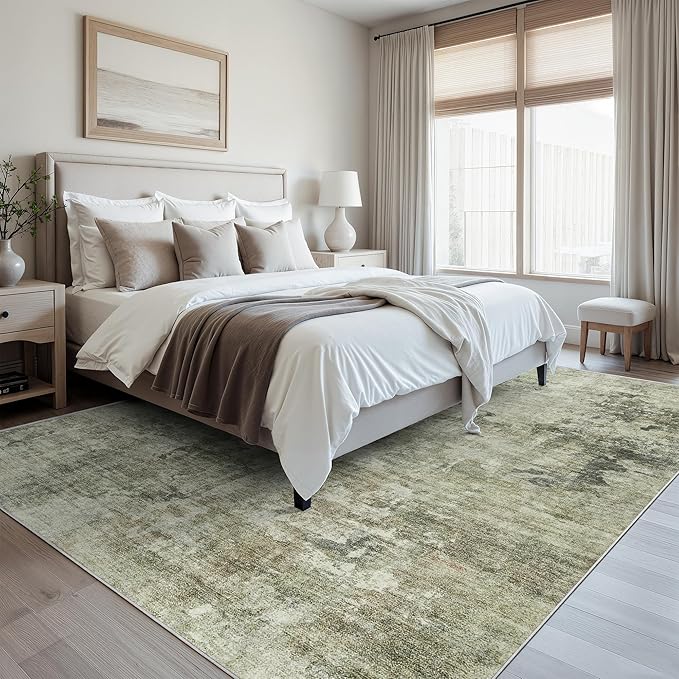 Soalmost Abstract Rug 8x10 Large Living Room Neutral Modern Washable Area Rugs - Image 2
