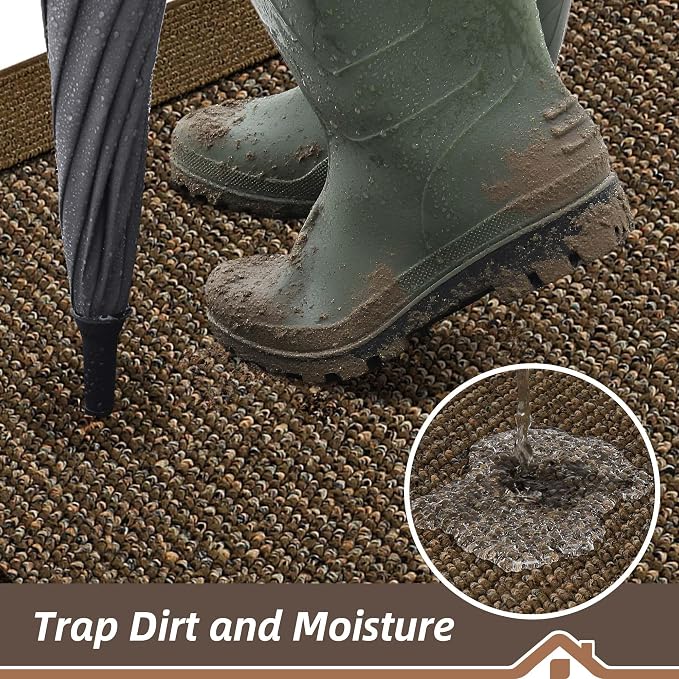 BEQHAUSE Indoor Door Mat 20" x 32", Dirt Trapper Door Mats Non-Slip Entryway - Image 3
