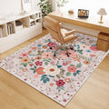 DUKINO 4x6 Feet Office Chair Mat, Lightweight Non Slip Washable Floral Area Rug by DUKINO