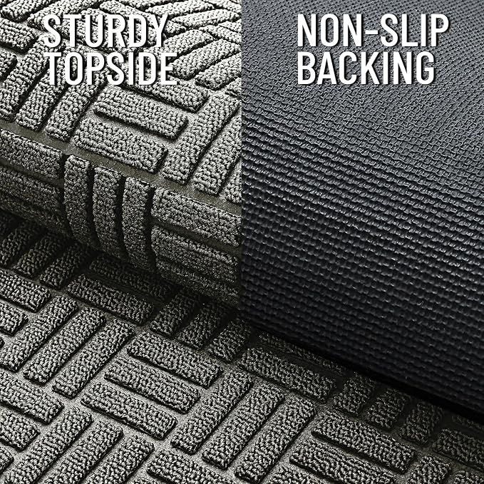 OLANLY Front Door Mat Outside Entrance 47x23, Heavy Duty Sturdy Natural Rubber - Image 4