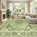 RELEANY Area Rugs Large 9'x12' Washable Non-Slip, Floral Vintage Distress by RELEANY