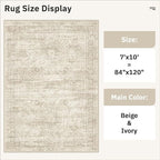Soalmost 7x10 Area Rug for Living Room Washable Abstract Vintage Soft Thin - Image 5