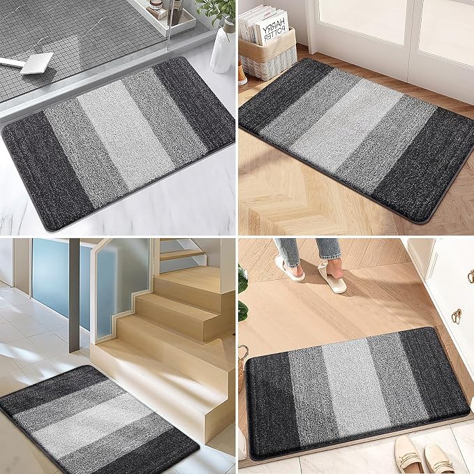 Kitinjoy Indoor Outdoor Door Mat, 54x32 Non-Slip Absorbent Dirt Trapper - Image 6