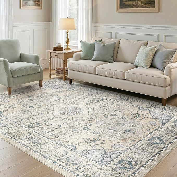 cotiled 10x14 Area Rug Machine Washable Vintage Carpet - Image 5