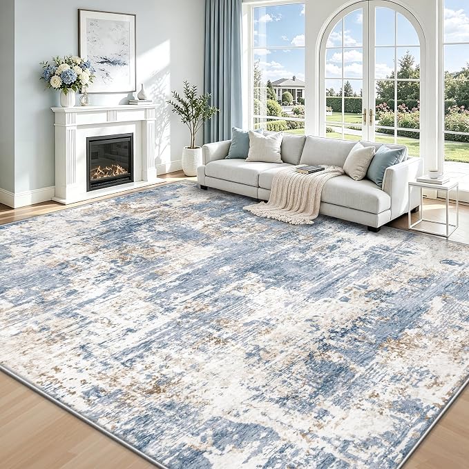 XLUEZ 9x12 Area Rug for Living Room, Washable Modern Abstract Large Area Rug by XLUEZ