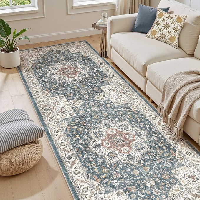 Vintage Hallway Runner Rug 3x8: Large Soft Washable Entryway - Image 7