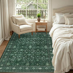 4x6 Area Rugs for Living Room: Washable Rug Soft Vintage Distressed Floral - Image 3