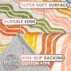 Washable 10x14 Sun Area Rug for Living Room, Rainbow Sun Modern Retro Large - Image 3